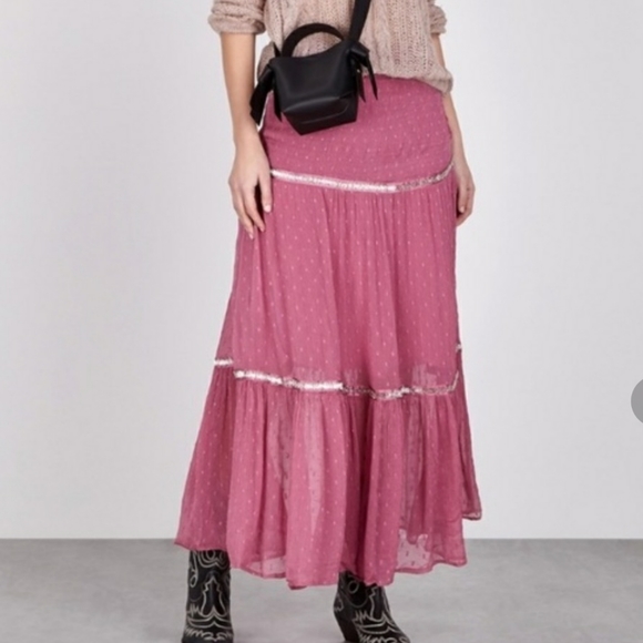 **1 SZ 8 LEFT***Free People Ella's Tiered Midi Skirt - Picture 10 of 10